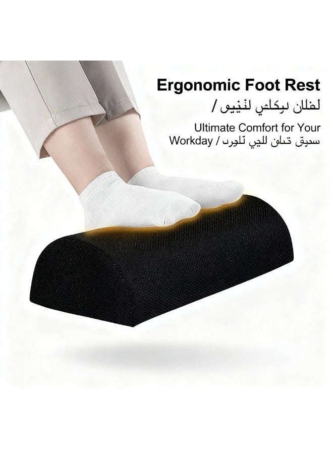 Foot Rest for Under Desk Ergonomic Memory Foam Footrest Pillow with Adjustable Heights & Non-slip Bottom Breathable Washable Cover, Office Foot Stool for Lumbar Back Knee Pain at Home Airplane Travel - Image 5